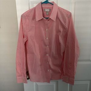 Banana republic orange striped blouse